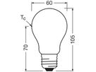 LED-Lampe LEDVANCE CLASSIC A E27 3.8W 806lm 2700K DIM Ø60×105mm Typ A mattiert