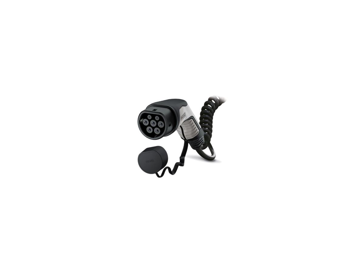 AC-Ladekabel E-Mobility PX Mode3 T2 32A 1L 4m spiral 8kW 250V schwarz