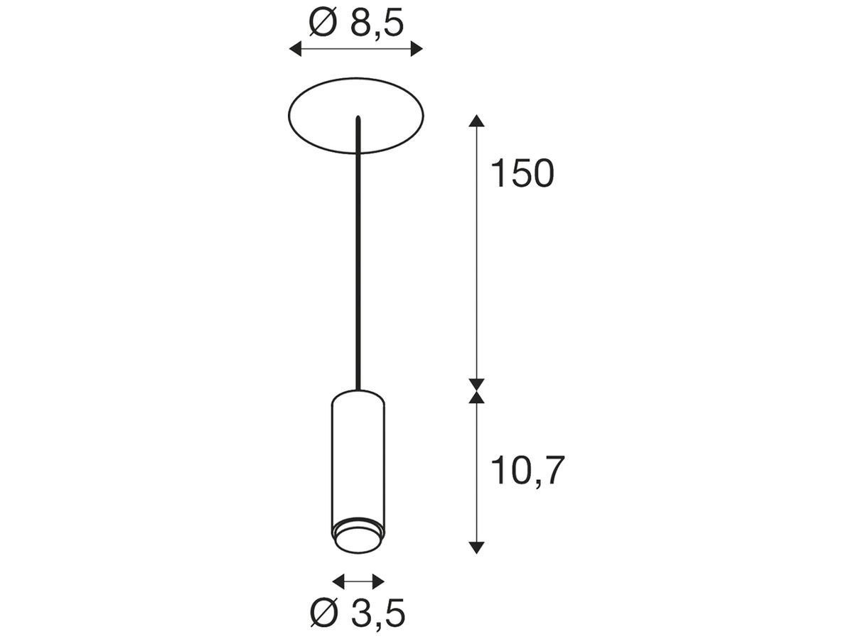 EB-LED-Pendelleuchte SLV LALU 9.5W 680lm 3000K DIM Ø34.5mm Bronze