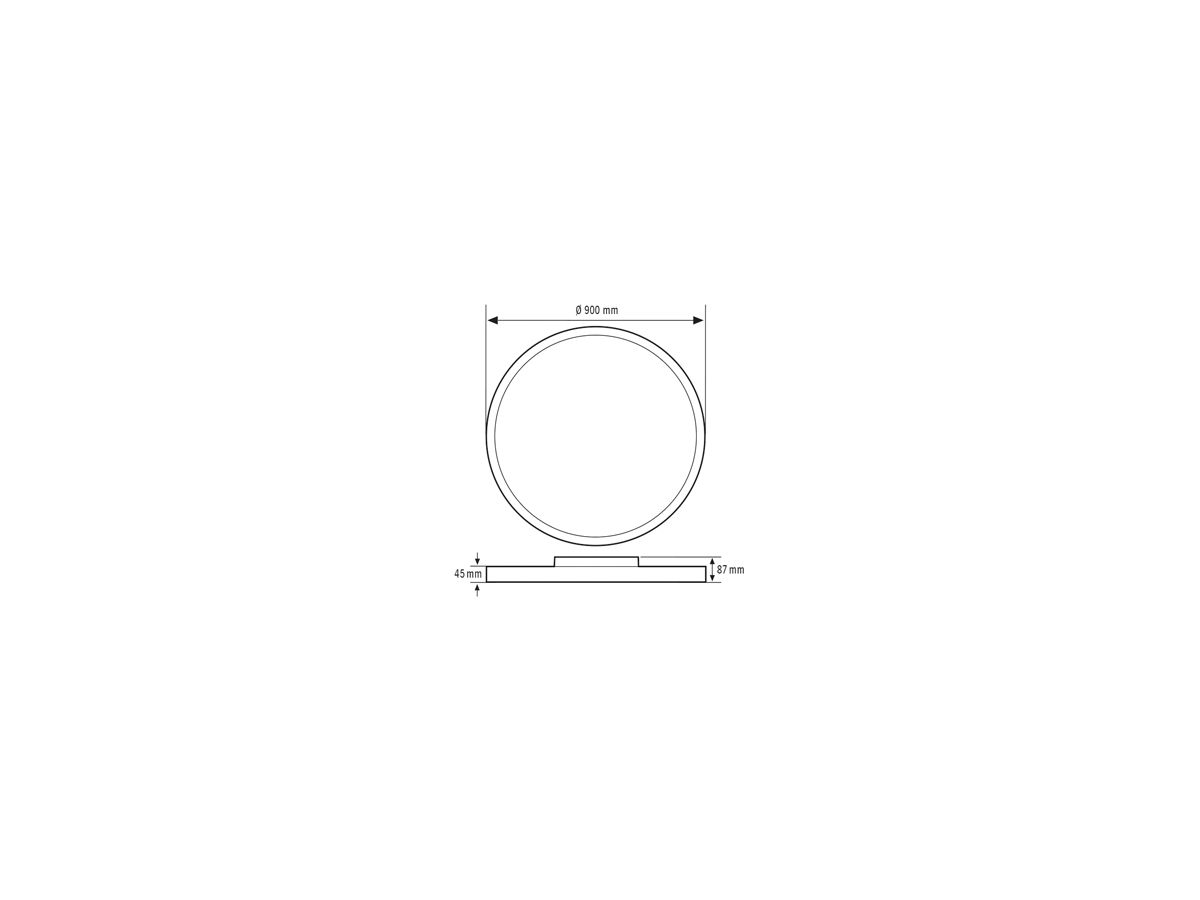 LED-Decken-/Wandleuchte ESYLUX SVENJA CL 900, 80W 2700…6500K 7000lm DALI-2