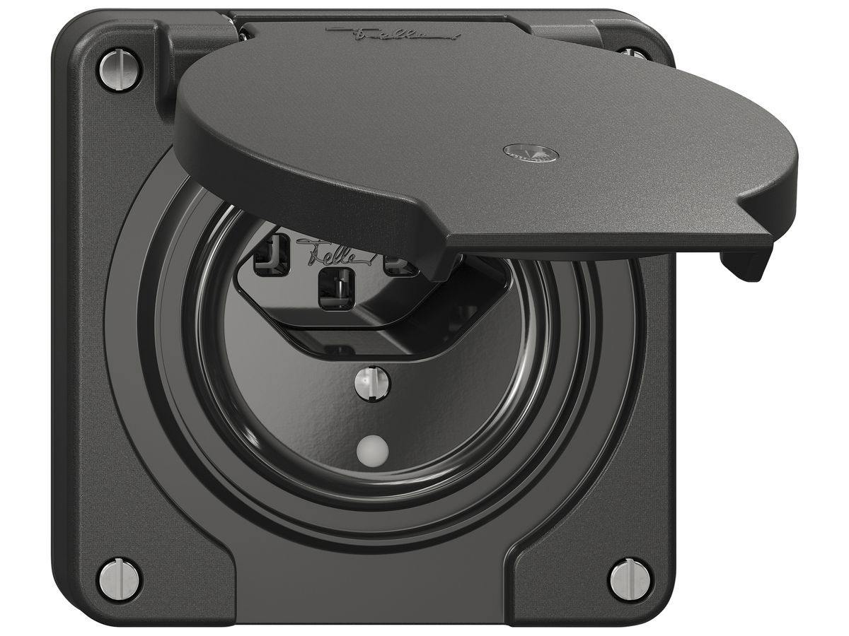 Steckdose NEVO SNAPFIX® 1×T23 16A 250V beleuchtet 87×87×32mm IP21 sz