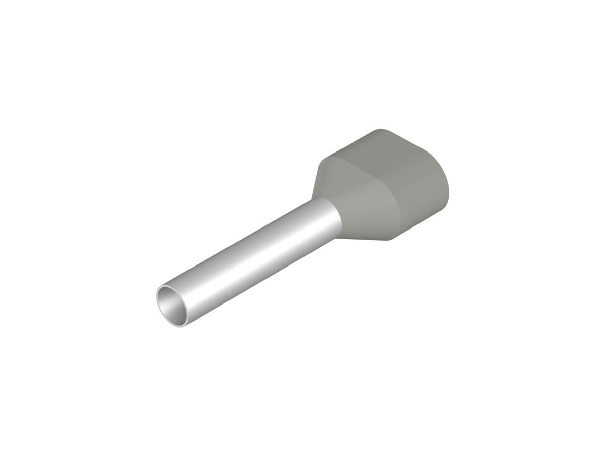 Zwillings-Aderendhülse Weidmüller H isoliert 2×4mm² 18mm grau DIN lose