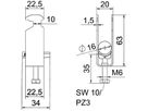 Schnellverleger BET 2056 H-Fuss Kunststoff 12…16mm 2×Kabel A2 1.4301