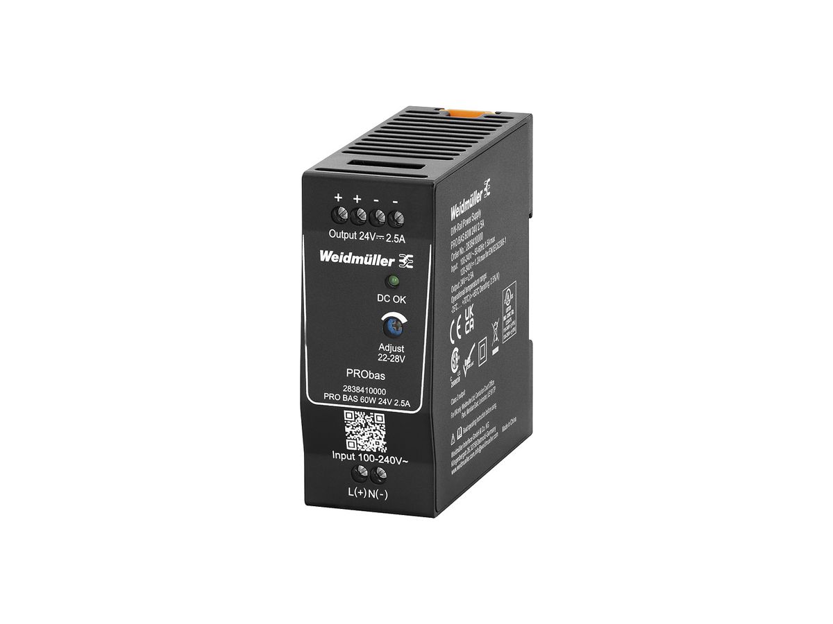 Schaltnetzgerät Weidmüller Connect Power PRO BAS 60W 24V 2.5A