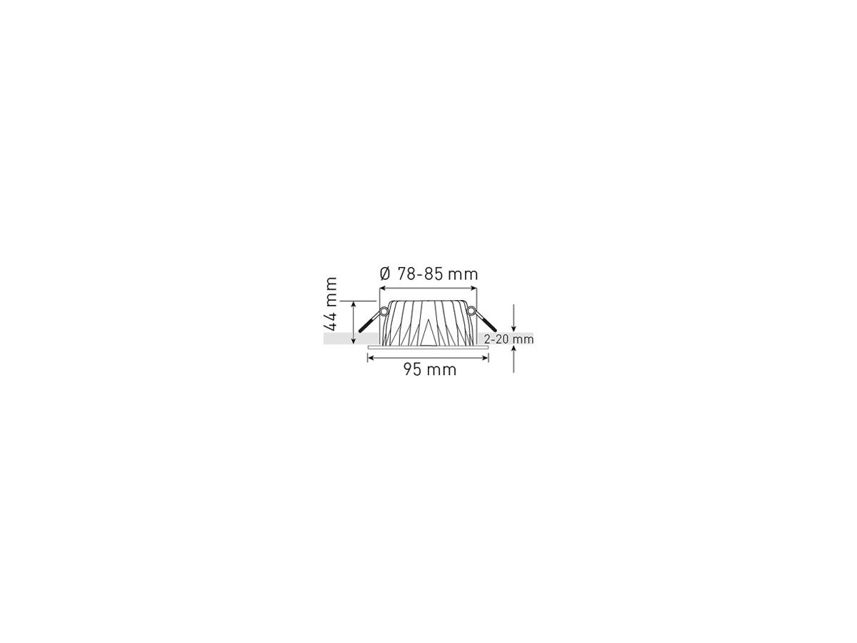 EB-LED-Spot MH MOON 8W 650lm 3000K IP44 MB DIM DALI Ø80mm weiss