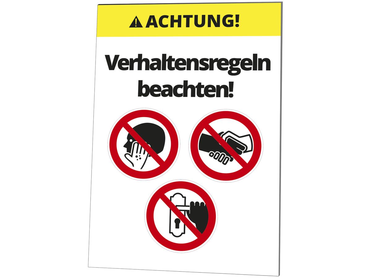 Warntafel CIMCO "Verhaltensregeln beachten" 297×420mm