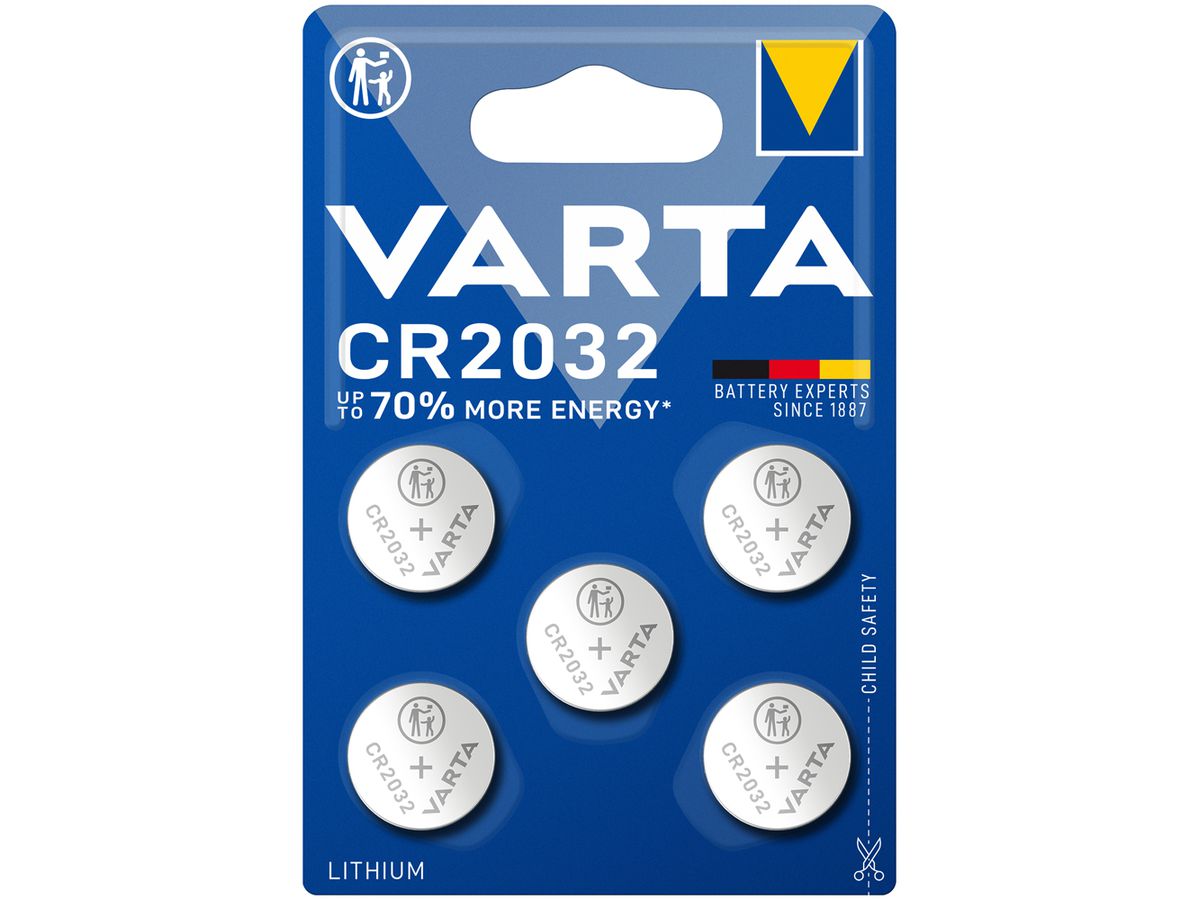 Knopfzelle Lithium VARTA Electronics CR2032 3V Blister à 5Stück