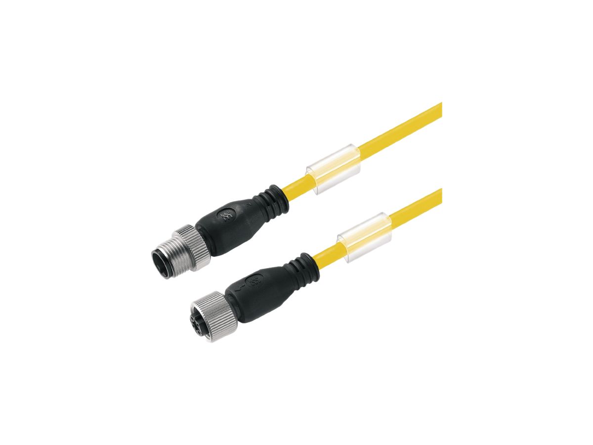 Kabel Weidmüller SAIL M12/M12 4L 5m Stift/Buchse gerade PUR gelb, A