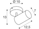 Spot SLV ASTO TUBE GU10 1×10W Ø70×125mm schwarz