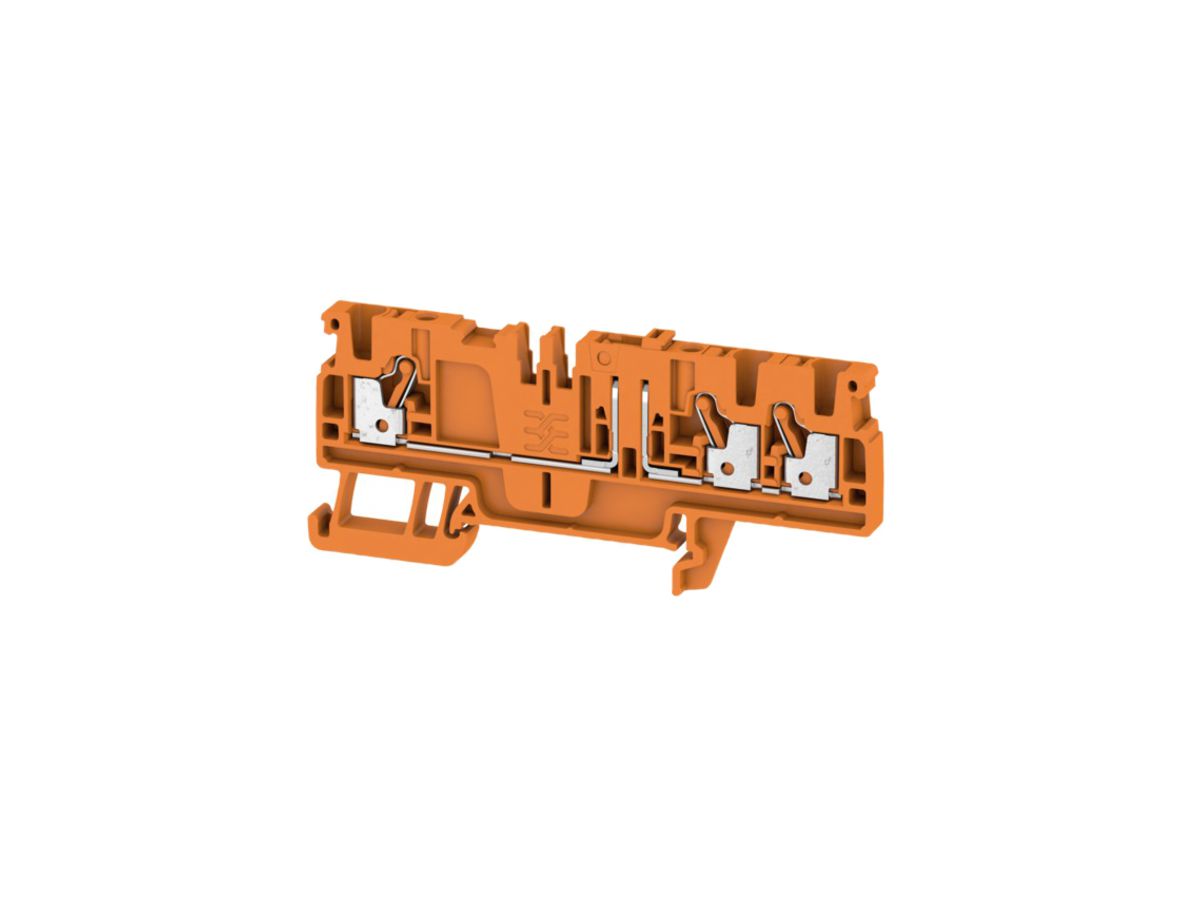 Messtrenn-Reihenklemme Weidmüller ADT PUSH IN 2.5mm² 3 Anschlüsse TS35 orange