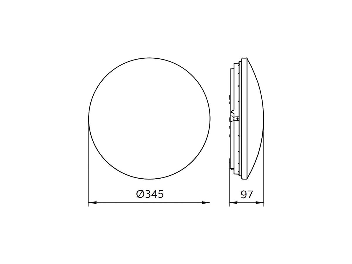 LED-Decken-/Wandleuchte Ledinaire WL060V HF 19W 1700lm 4000K IP44 Ø345mm ws