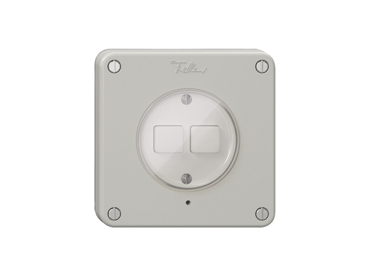 Druckschalter NEVO Wiser SNAPFIX® m.Nebenstelle 2T 2B lichtgrau