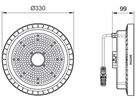 LED-Hallenstrahler CoreLine BY121P 126W 20000lm 4000K IP65 VWB grau