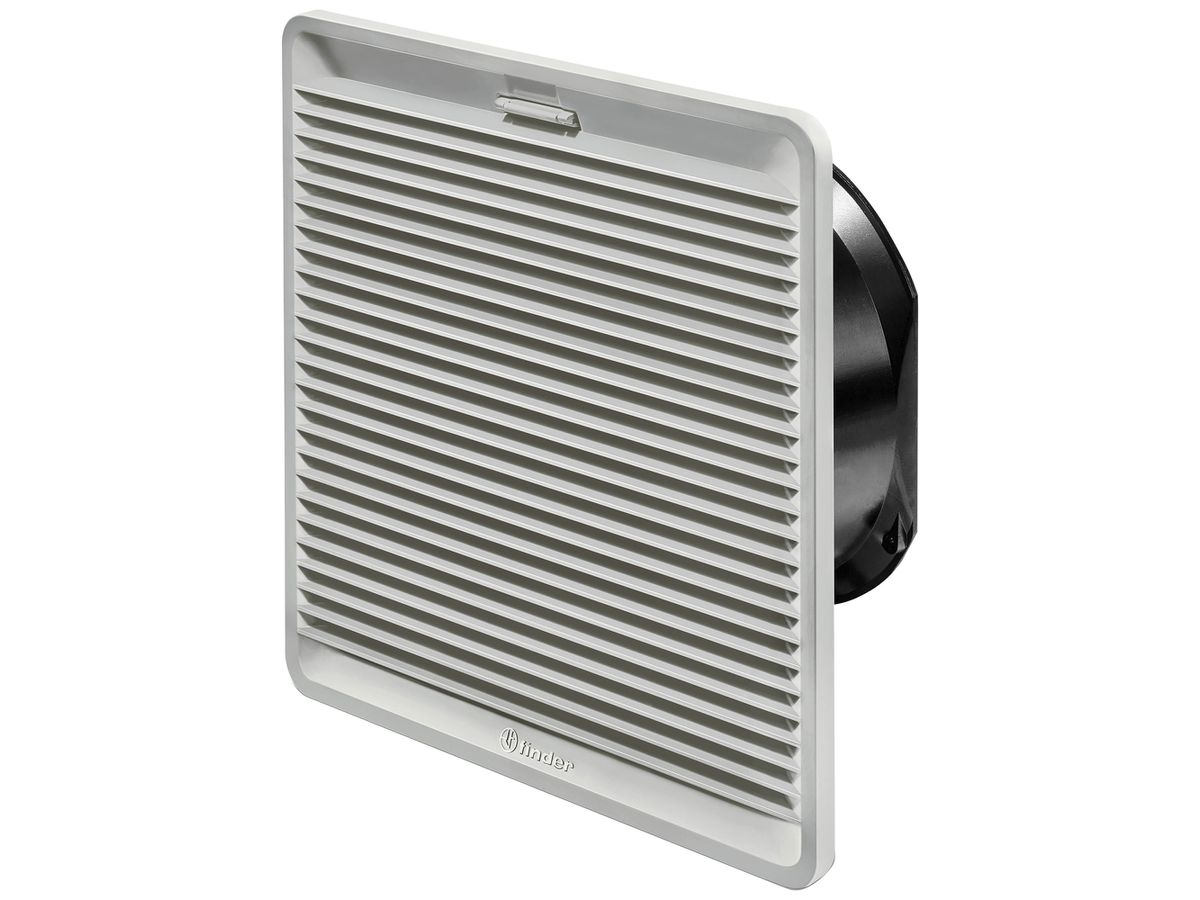 Lüfter Finder 7F.30 250m³/h 255×255×104.2mm 19.2…26.4VDC mit Filter grau