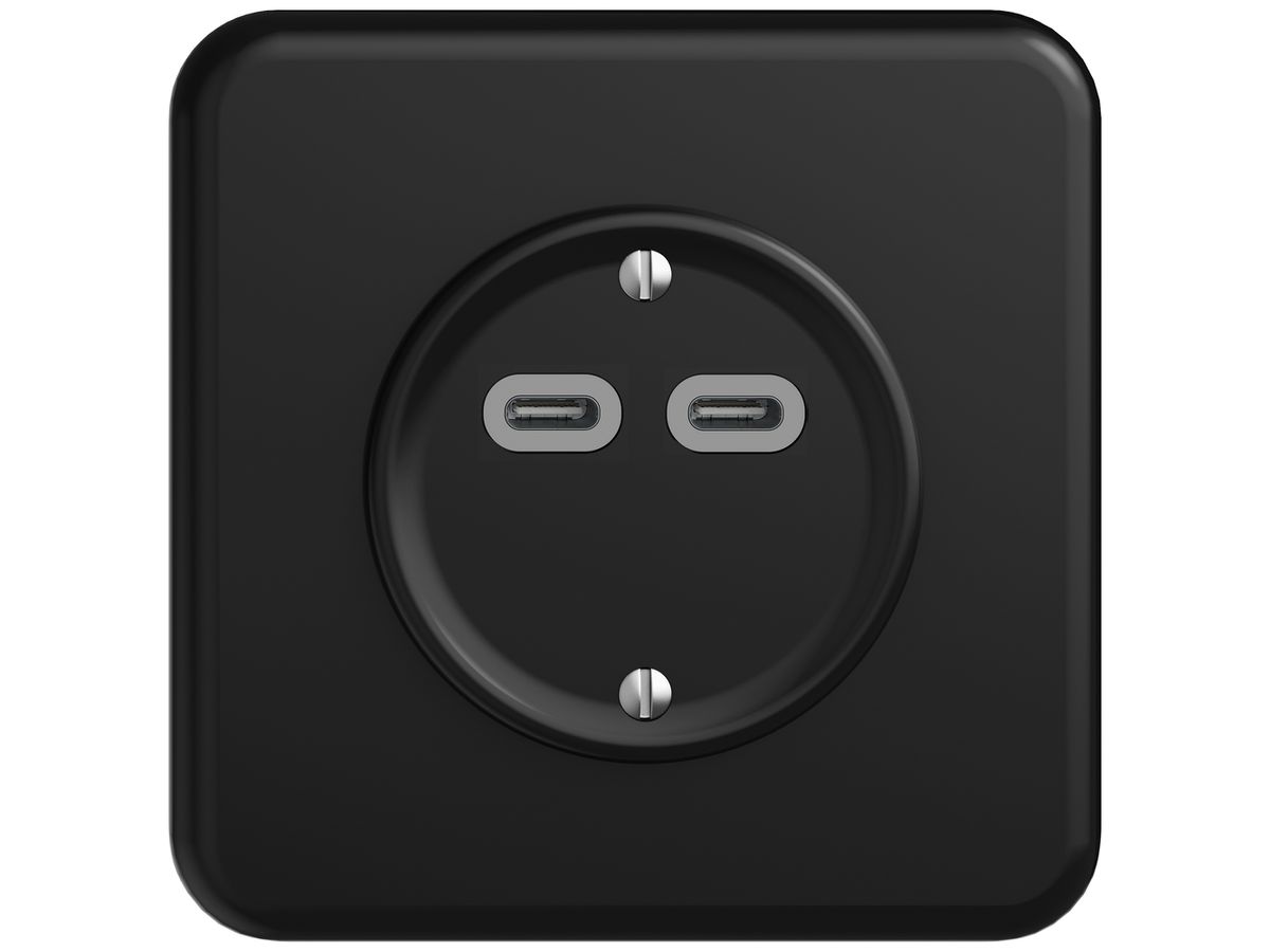 UP-USB-Ladesteckdose STANDARDdue SNAPFIX® 230V AC 18W 2×USB Typ C sz