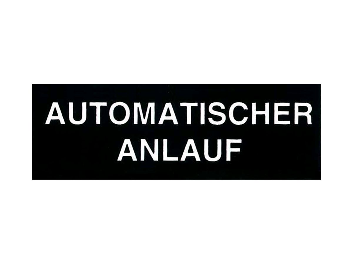 Klebeschild (Automatischer Anlauf) 60×20mm