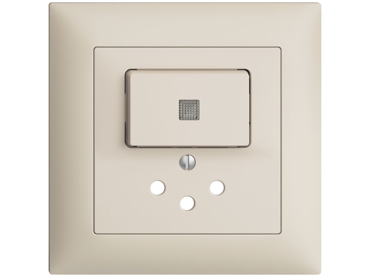 UP-Frontset EDIZIOdue T12 88×88mm crema mit Linse, mit Kinderschutz
