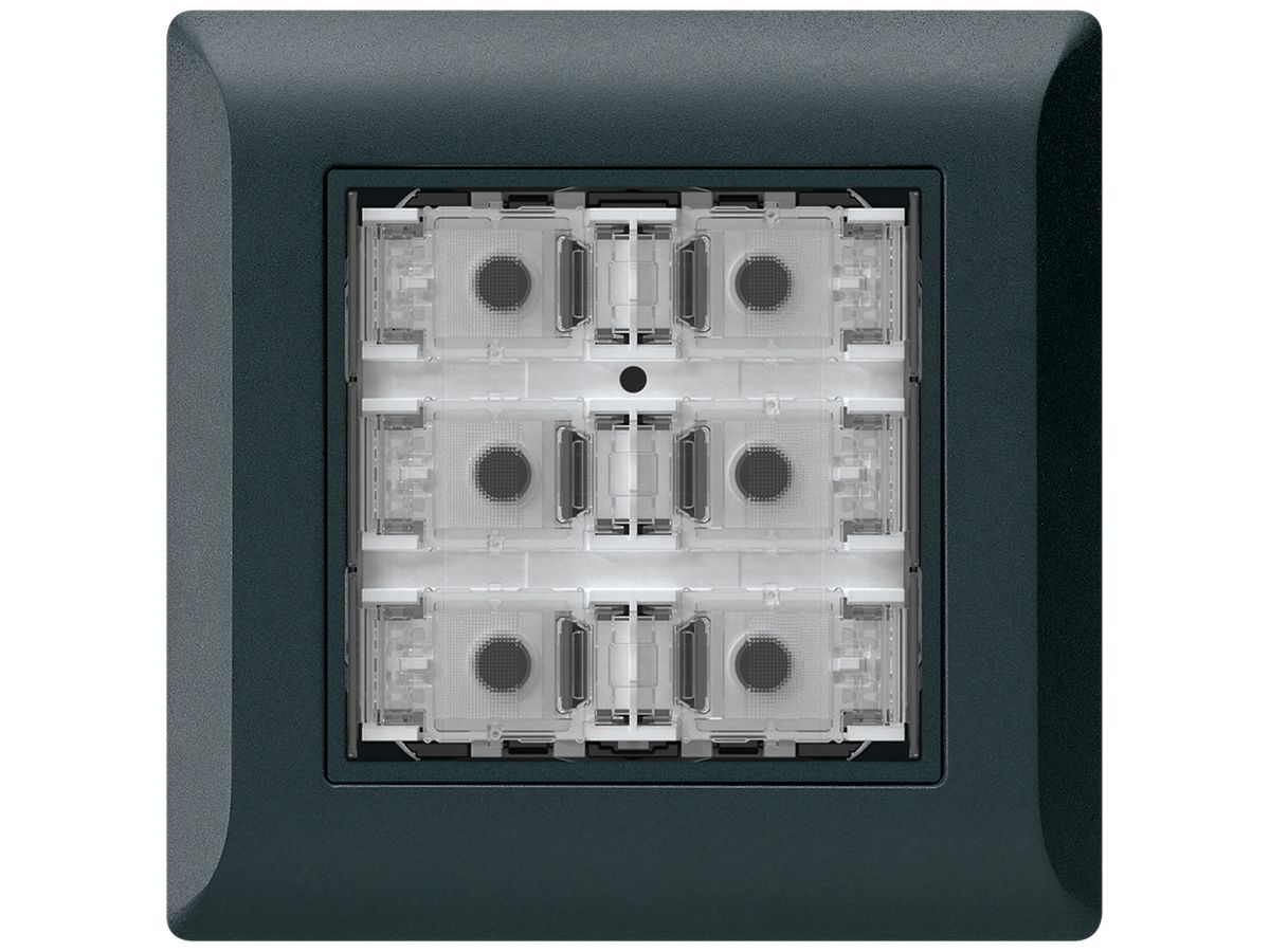 UP-Taster KNX KLI f.6×Tasten 6×Betätigungspunkte LED schwarz