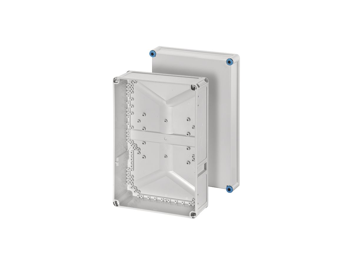 Apparategehäuse Hensel K 0300 grau leer mit transparenter Deckel 300×450×170mm