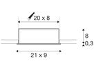LED-Downlight SLV KADUX Triple 20W 2350lm 3000K 38° DIM 210×90mm weiss