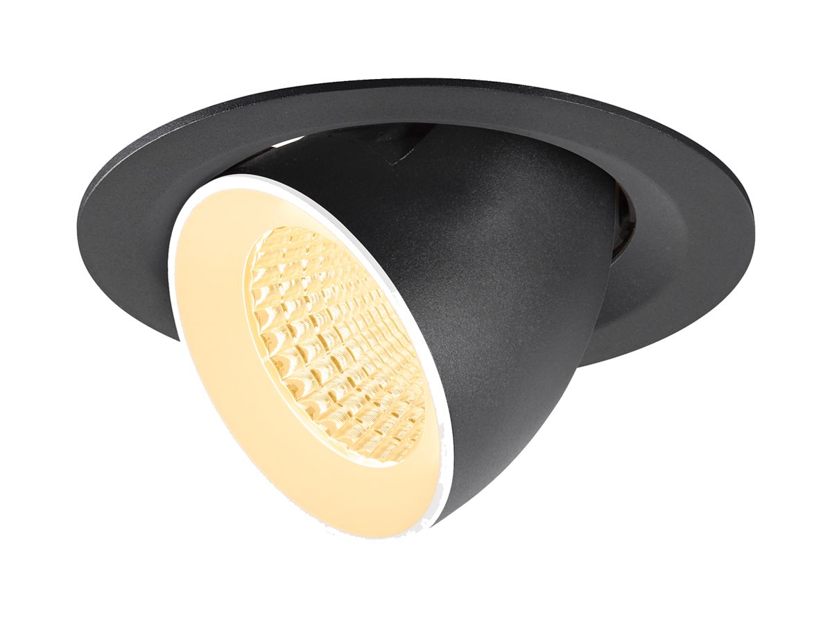 LED-Downlight SLV NUMINOS GIMBLE M 12W 1800lm 3000K WB DA Ø135×95 schwarz/weiss