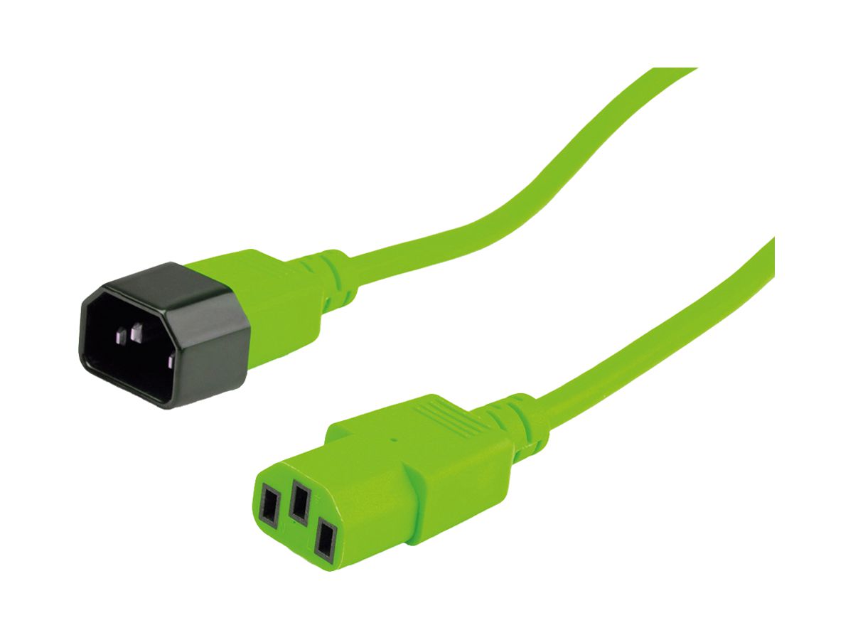 Apparatekabel ROLINE C14 → C13 3×0.75mm² 250VAC/10A grün 0.8m