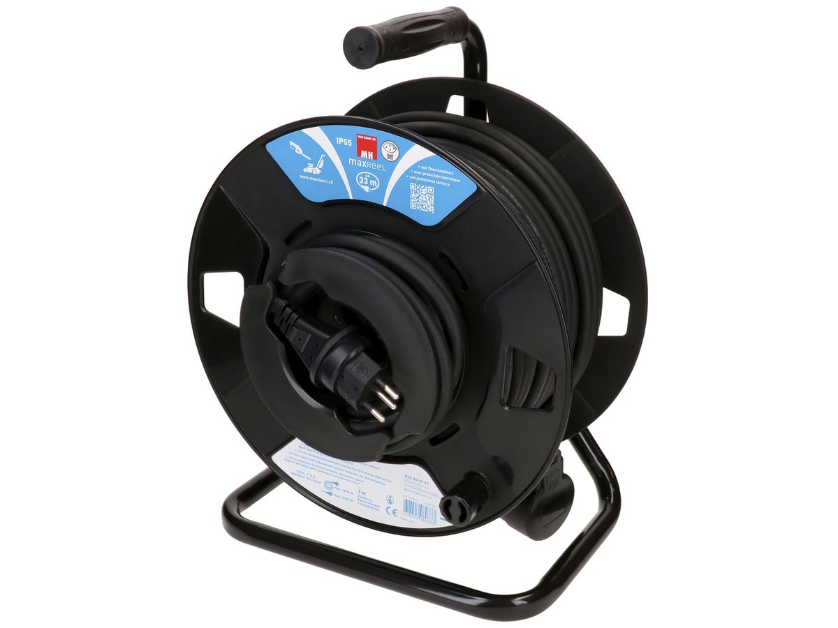 Kabelrolle MH maxReeL 1×T13 3×1.5mm² 33m IP55 schwarz