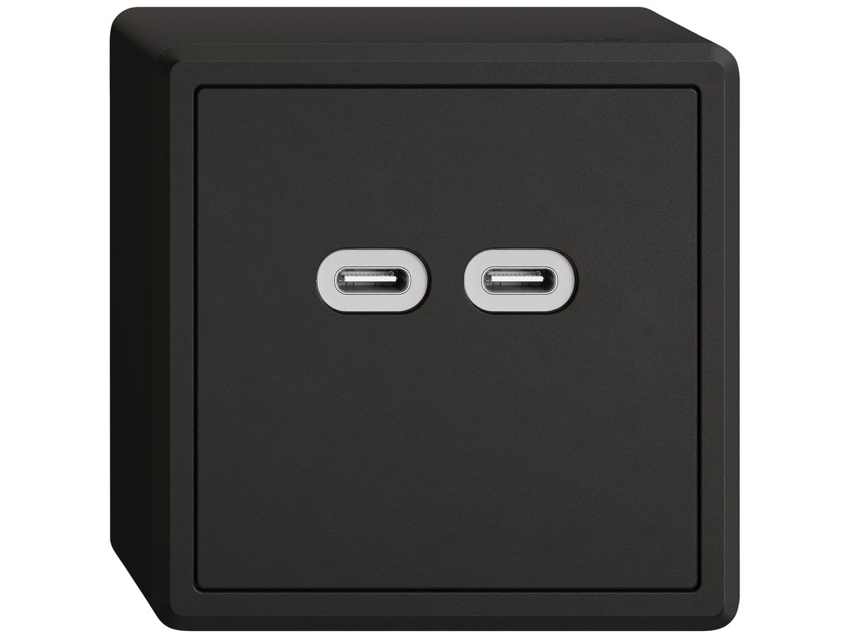 AP-USB-Ladesteckdose EDIZIO.liv SNAPFIX® 230VAC 18W 2×USB Typ C sz