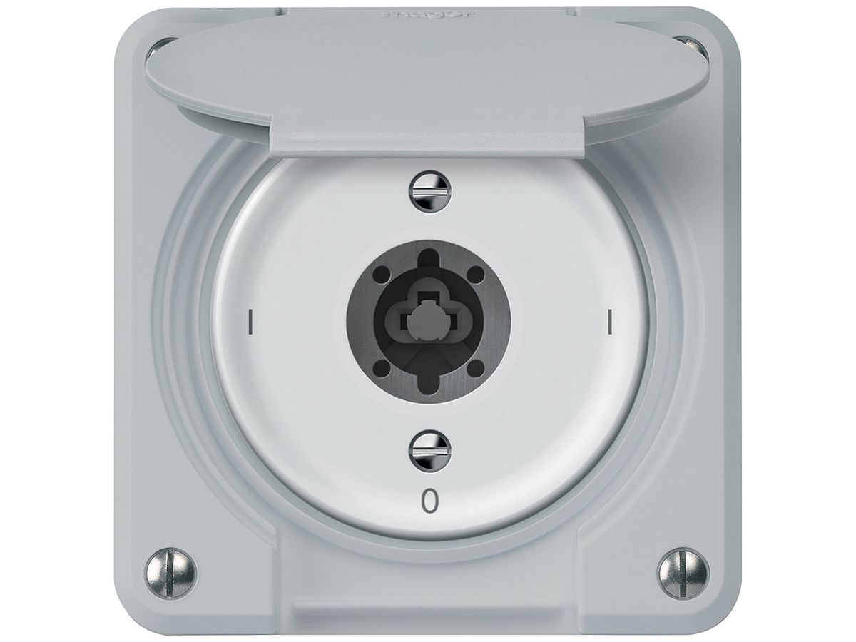 Schlüsselschalter robusto Ausschalter 2×1-polig 16A 250V 86×86mm grau