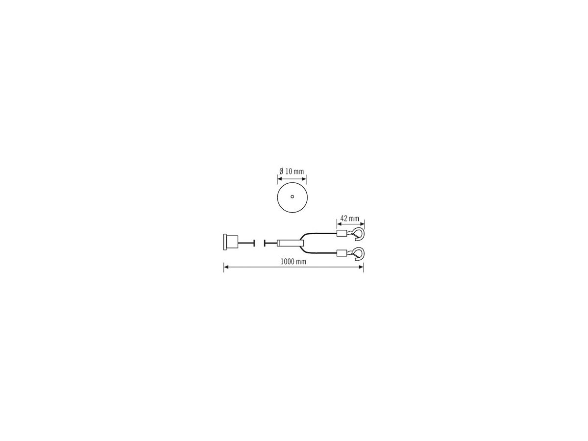 Seilabhängung ESYLUX PNL100PDL für Panelleuchte STELLA, Ø40×1000mm