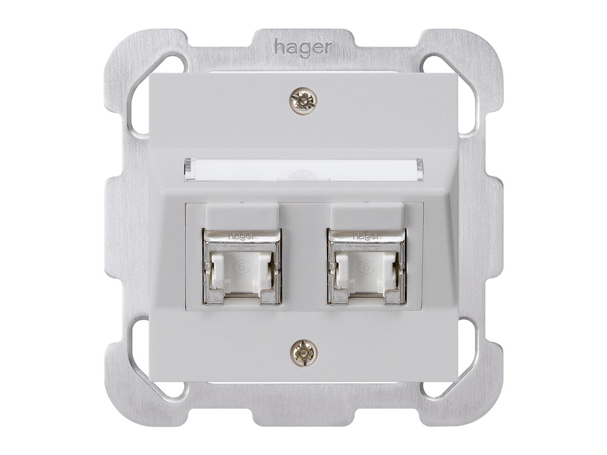 UP-Dose kallysto B Kat.6 2RJ45/s hellgrau