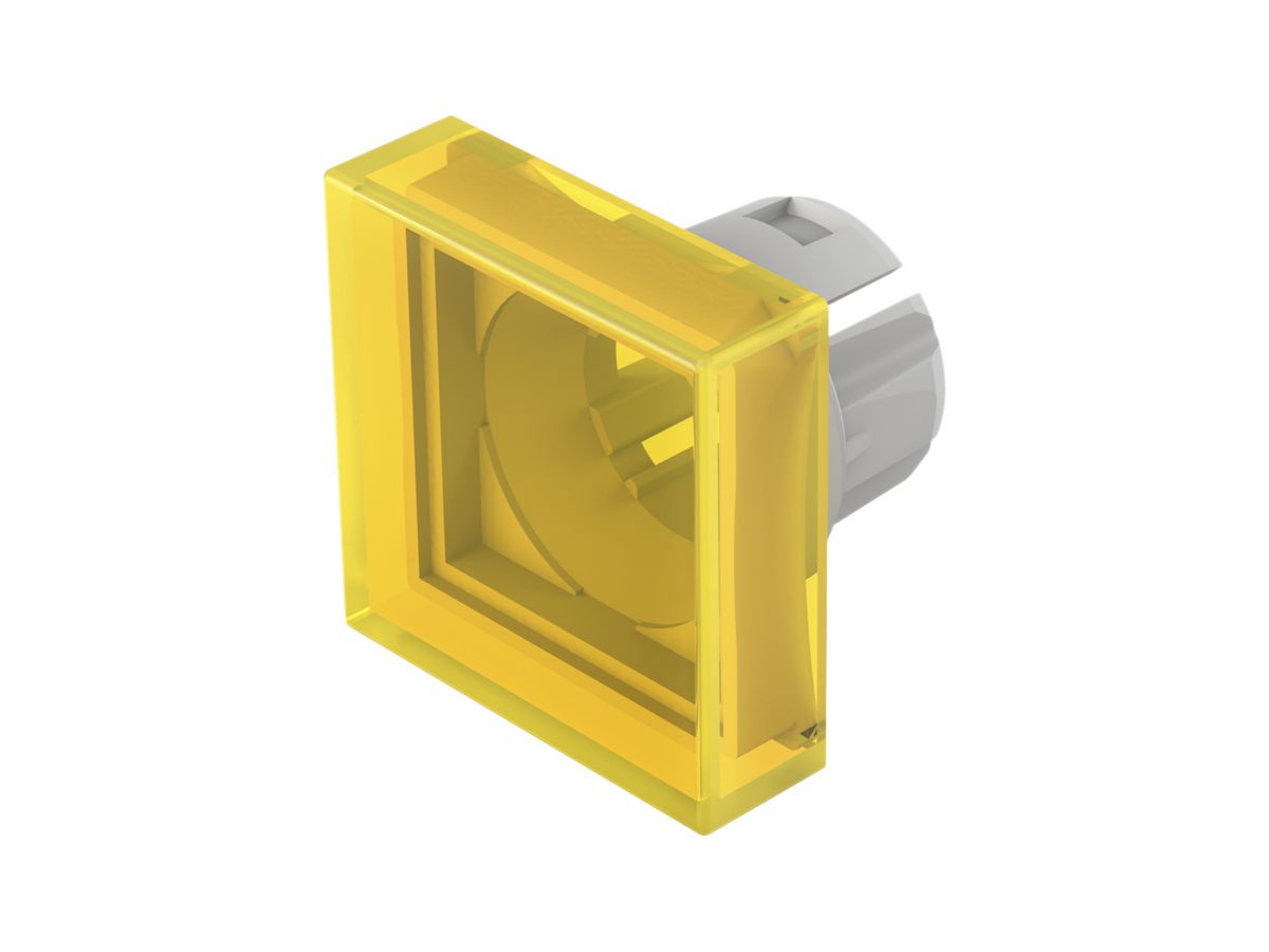 Druckhaube EAO61 20×20mm flach transparent, gelb