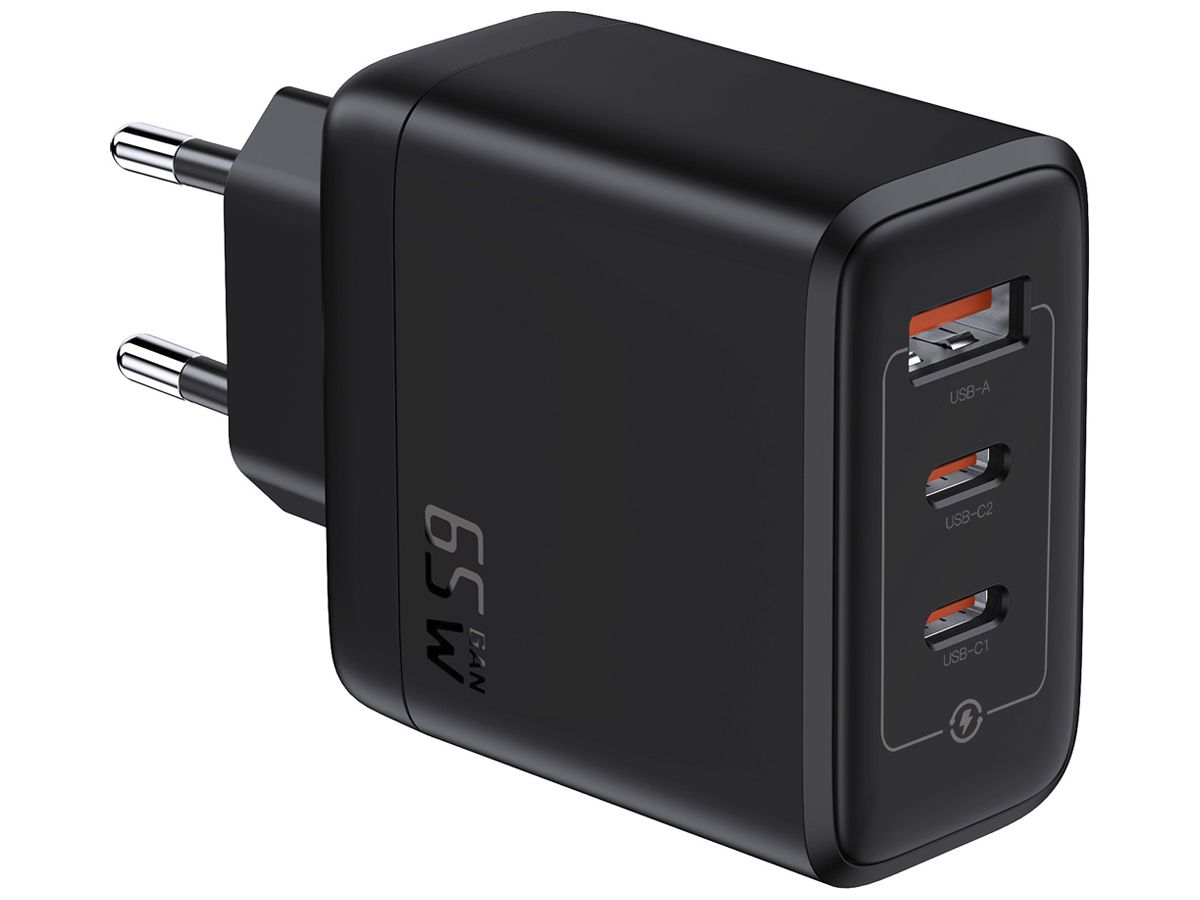 USB-Ladesteckdose 1×USB-A 2×USB-C 53×29×58mm