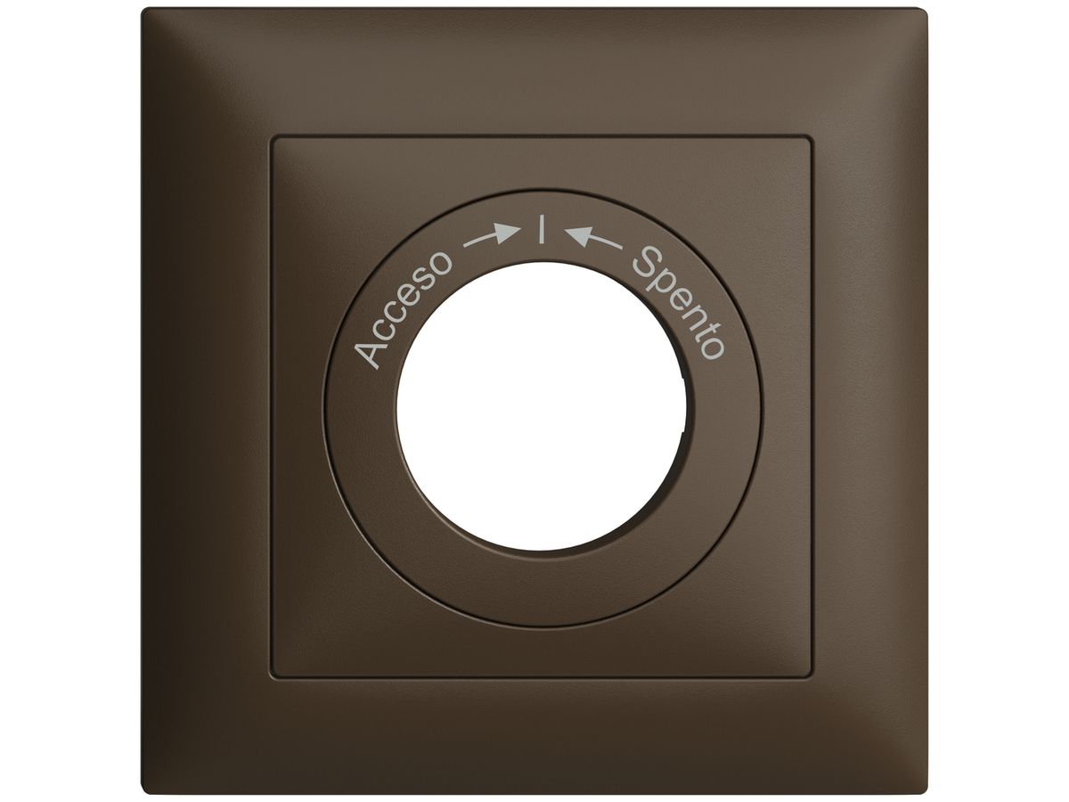 Frontset Acceso->I<-Spento EDIZIOdue coffee 88×88mm für Schlüsselschalter
