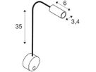 LED-Wandleuchte SLV DIO FLEX PL Switch 1.9W 82lm 2700K 45° Sockel Ø90mm schwarz