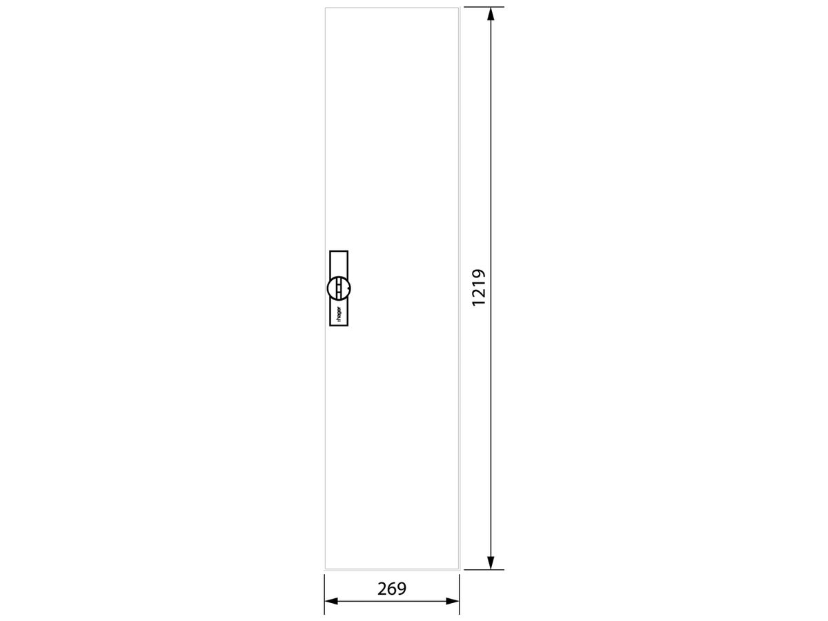 Tür rechts Hager univers für Wandschrank FP81 1250×300mm