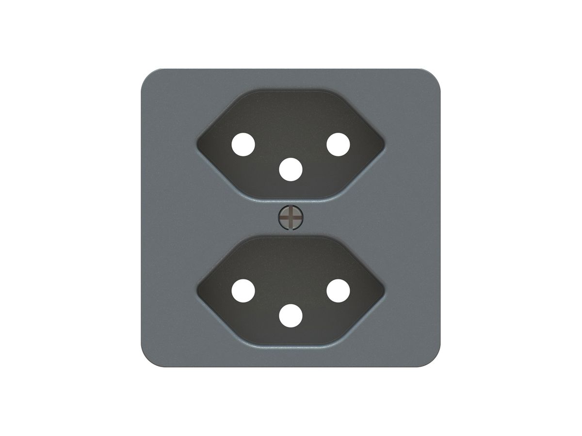 Frontplatte priamos Steckdose 2×T13 60×60mm anthrazit