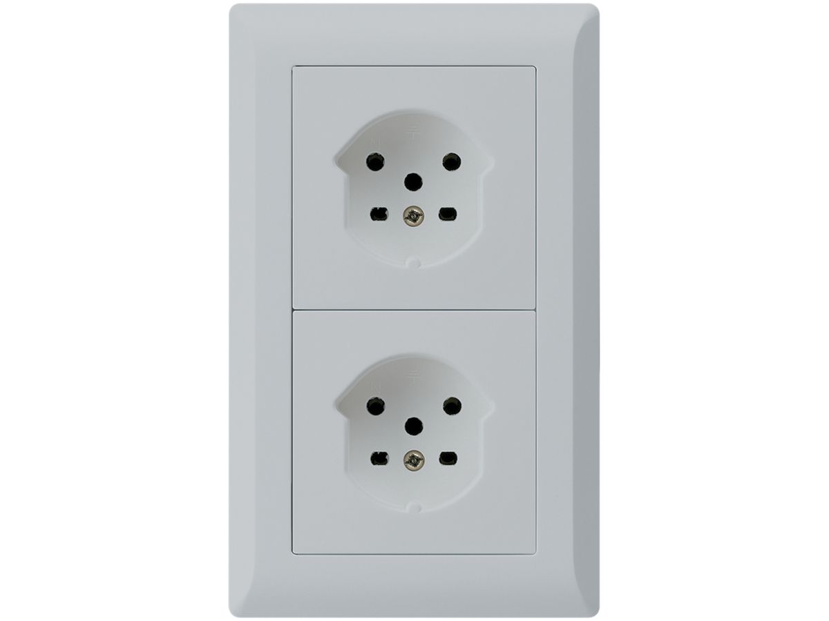 UP-Kombi 2×1 HA kallysto.line 2×Typ 15 mit Steckklemmen lichtgrau