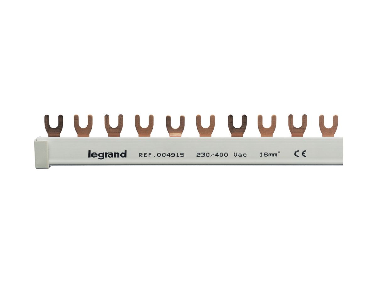 Gabelkammschiene Legrand HX3 2P 63A 16mm² 12 Module verteilt auf 3-Phasen