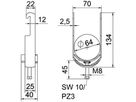 Schnellverleger BET 2056 W-Fuss Kunststoff 58…64mm 1×Kabel Aluminium