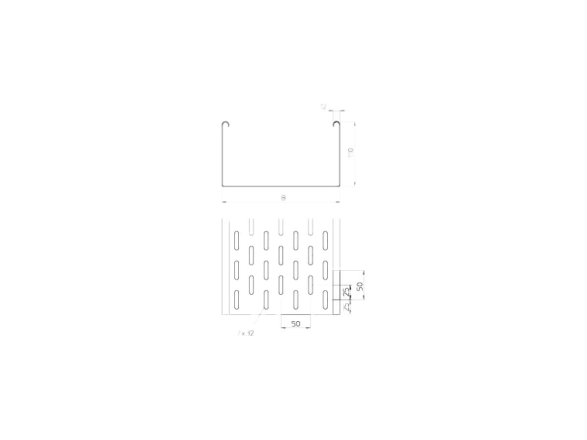 Kabelkanal SKS 110×300mm verzinkt