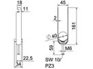 Schnellverleger BET 2056 U-Fuss Kunststoff 34…40mm 3×Kabel Stahl tfZn