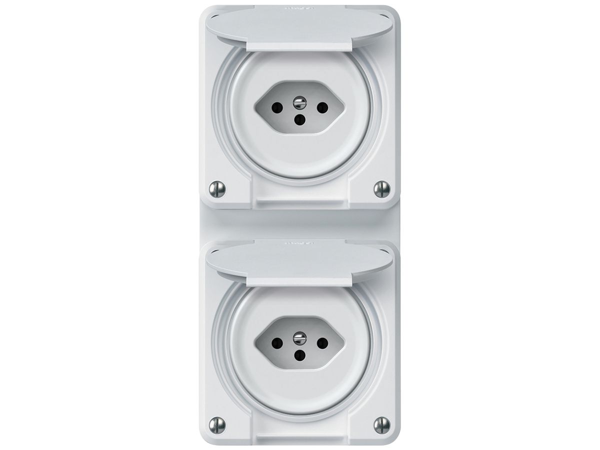 UP-Kombination robusto 2×Steckdose T13 86×146mm weiss