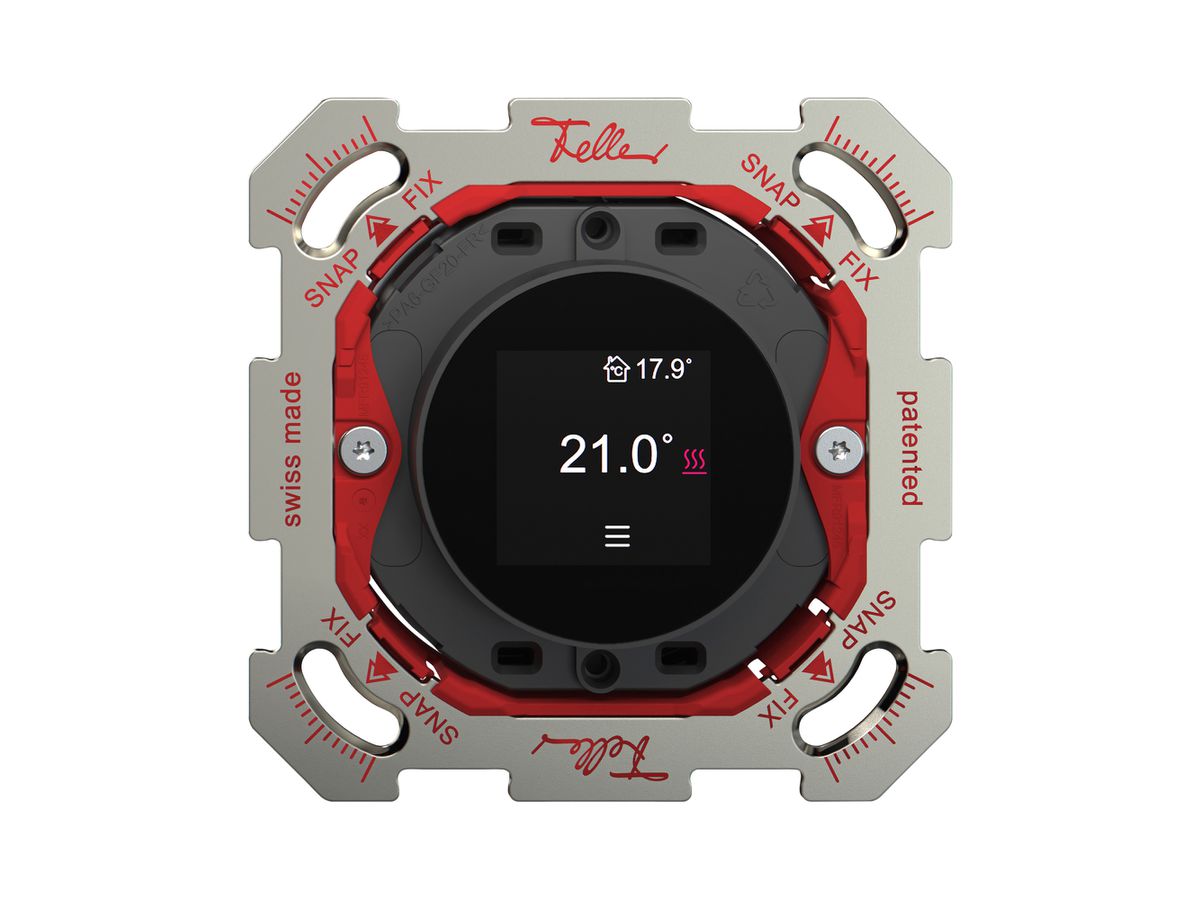 UP-Raumthermostat Feller SNAPFIX® 230VAC 4…30°C 77×77mm