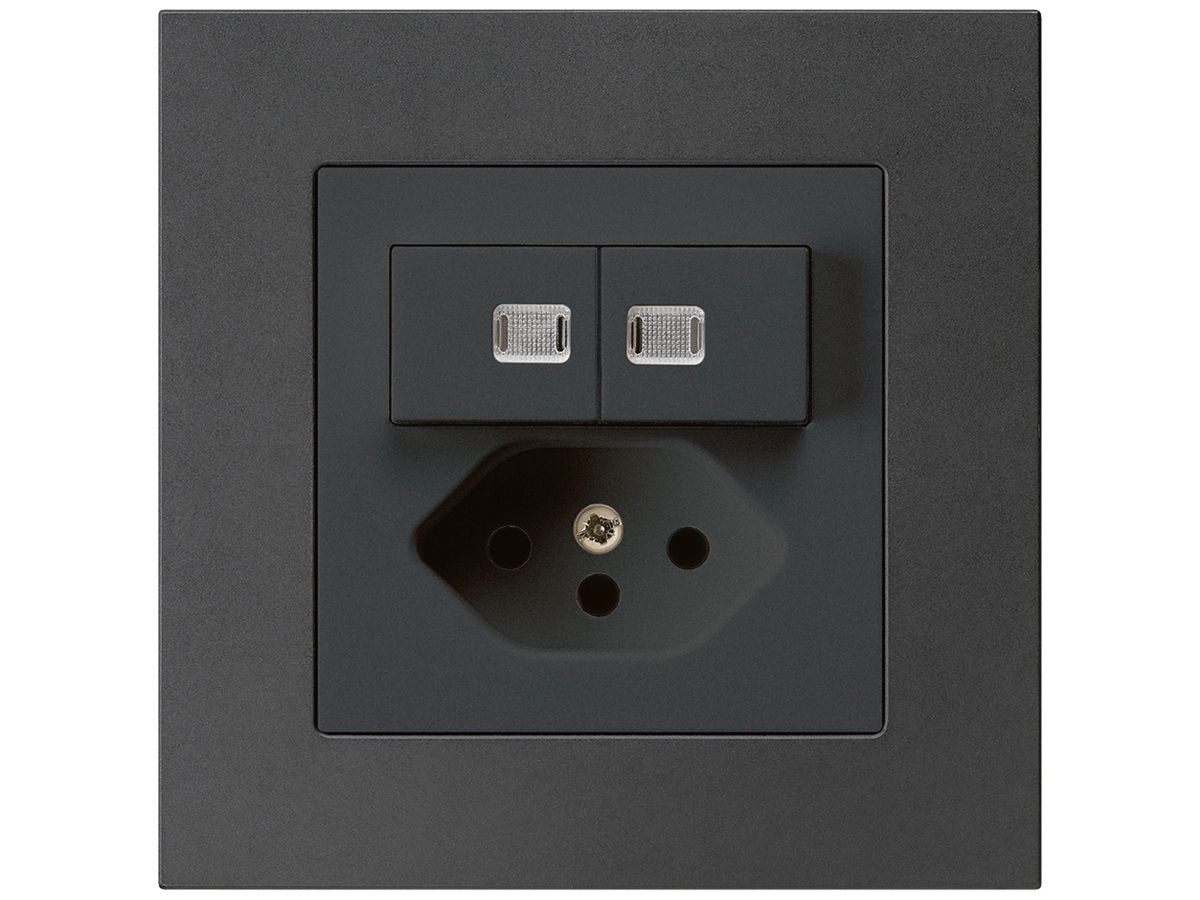 UP-Leuchtkombination 2×A-R/1P+T13 schwarz kallysto.pro 2 Linsen