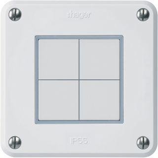 KNX-Taster Hager BA robusto A 4-fach 86×86mm weiss