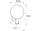 Wandleuchte SLV GLOO PURE WL E27 23W IP44 Sockel Ø92mm Glas Ø200mm anthrazit