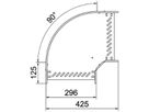 Bogen BET RB 90° 110×300mm Edelstahl A2 blank