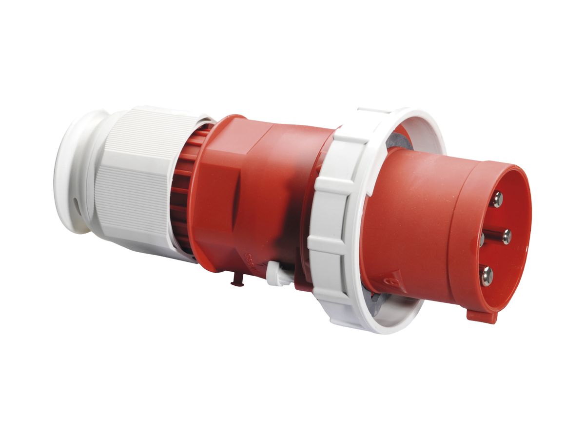 Stecker CEE Bals 4P 125A 400V 6h rot IP67 vernickelt SK, TE-Plus
