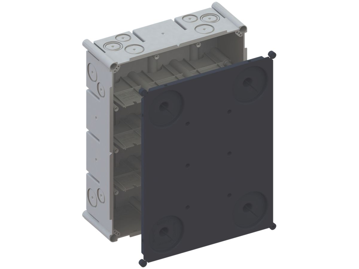 UP-Einlasskasten AGRO 4×3 650°C mit Schutzdeckel, M20/25, grau